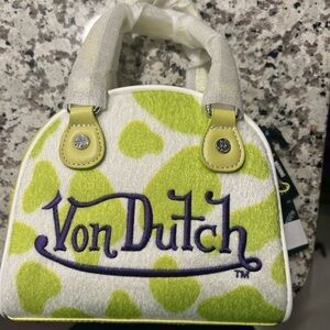 Von Dutch Lime Green and Cream Mini Bag